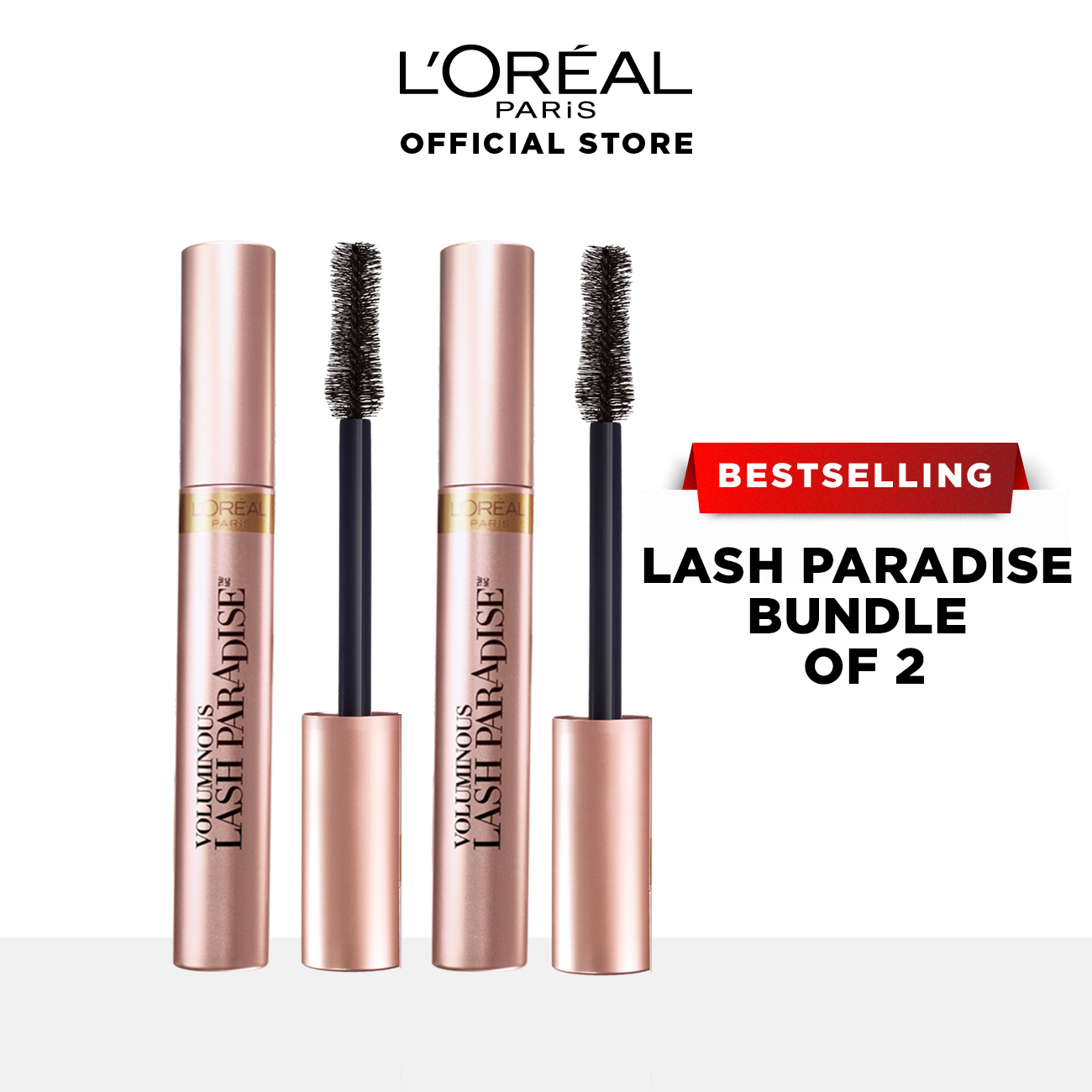 [Bundle of 2] L'Oreal Paris Voluminous Lash Paradise Mascara 7.6ml - Instant Volume & Waterproof